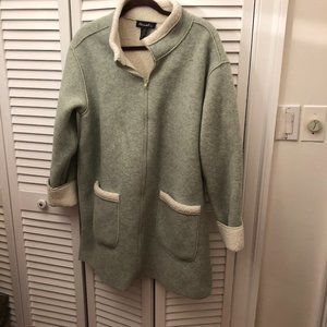 DENIM & CO Mint Green Fleece Jacket Coat, 1X